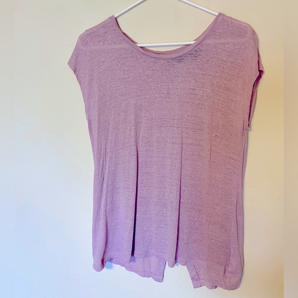 Tahari linen top pink 100% linen Size M